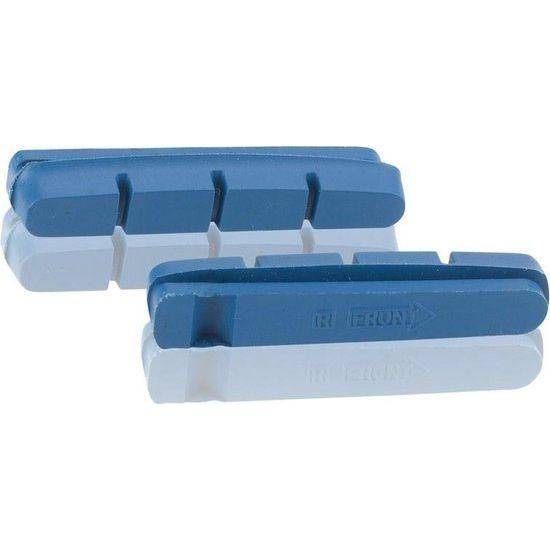 Set van vier XLC remblokjes voor velgremmen, 55 mm remrubber voor racefiets in blauw, geschikt voor carbon velgen.