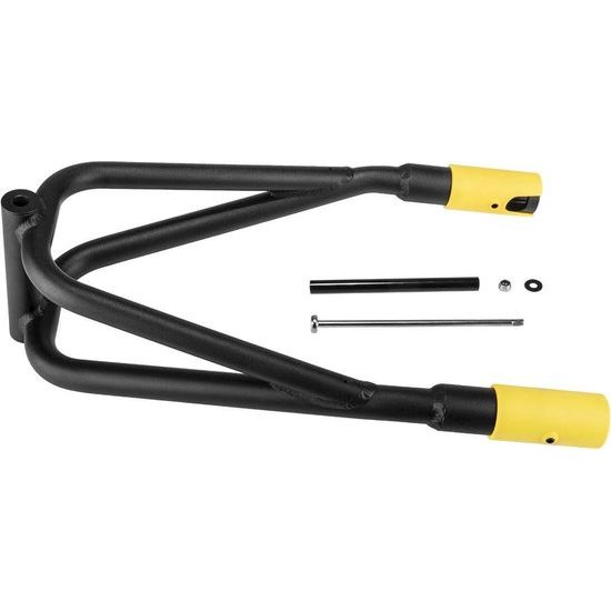 Topeak Tx Yoke voor trailer transportkar, stevige metalen klem en bevestigingsmechanisme voor veilige montage.