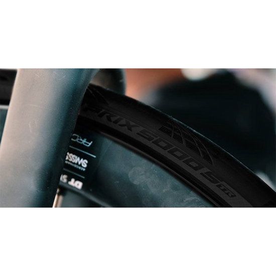 Continental Grand Prix 5000 S Racefiets band, tubeless ready, zwart, profiel met grip voor wielrennen, zichtbaar op de afbeelding