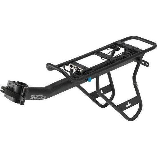 Zwart XLC Carry More RP-R12 achterdrager met zadelpenbevestiging voor bagagedrager op fiets