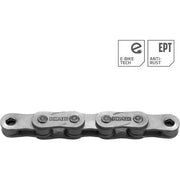 Donkere zilveren KMC Ketting Z1EHX Narrow EPT 1/2" x 3/32" met 112 schakels voor single speed fietsen