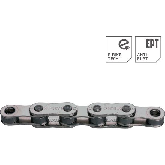 KMC Z1EHX brede enkelspakige ketting 1/2" x 1/8" met 112 schakels voor fiets, roestvrij staal, duurzame ketting