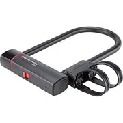 Zwart Trelock U-slot beugelslot Ø16mm en 300mm voor extra fietsbeveiliging op de afbeelding.