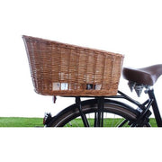 Basil Pasja grote hondenfietsmand van riet, 50 cm, natuurlijke kleur, geschikt voor honden en fietsaccessoire.