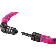Abus Steel-O-Chain 4804C kettingslot, 75 cm lang met 4 mm ketting, zichtbaar met symbolen op de ketting.