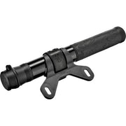 Zwarte SKS Airflex Racer minipomp van 196 mm voor het oppompen van fietsbanden, liggend op een vlak oppervlak