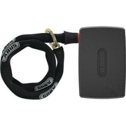Zwarte Abus Alarmbox 2.0 met insteekketting en haak, beveiligingsaccessoire voor fiets of ander eigendom