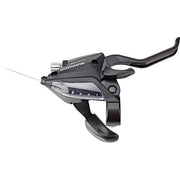 Shimano ST-EF500 7-speed shifters en remhendels, zwart, voor rechts, met 2 vingers, geschikt voor fietsbesturing.