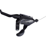 Shimano St-Ef500 3-speed shiftherstel met remhendel links, zwart, 2-vingers, geschikt voor fietsverstelling, duidelijk zichtbaar.