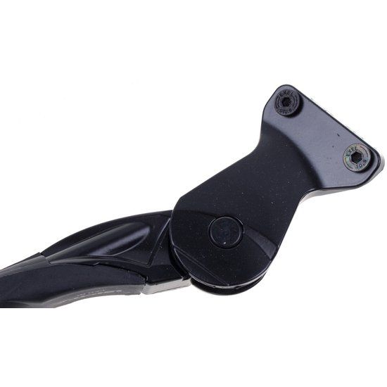Zwarte Ursus achterstandaard Wave met 40 mm plaat, standaard voor fiets of motor, zichtbaar op de afbeelding.