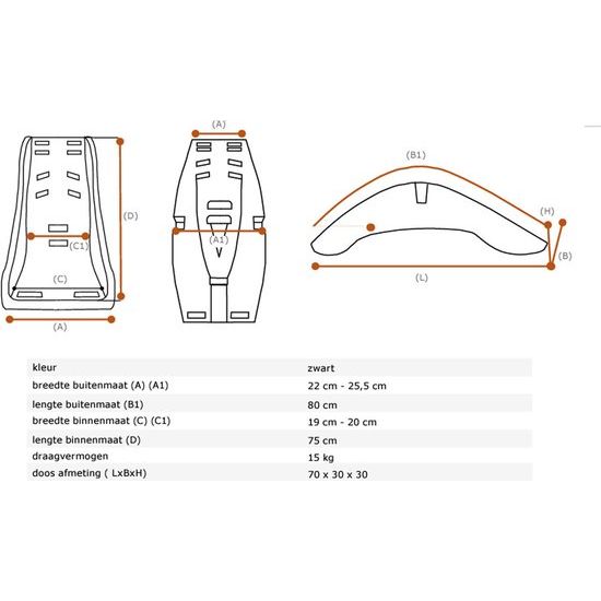 Melia Comfort 4-Seasons babyschaal met 5-punts gordel, zwart, geschikt voor 2-9 maanden, fietskaraccessoire
