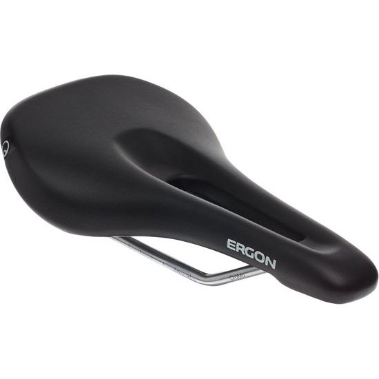 Ergon SM dames MTB fietszadel met racefietsdesign, comfortabel en geschikt voor mountainbiken en lange ritten.