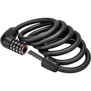 Zwart Abus Tresor 6512C/180 cijfer spiraal fietsslot met 180 x 12 mm ketting en snap cage, zichtbaar in de afbeelding