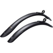 Zwart SKS Beavertail spatbordenset voor 26, 27,5 en 28 inch fietsen, PVC materiaal, geschikt voor mountainbikes en stadsfietsen