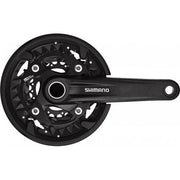 Shimano FC-MT500 MTB cranksysteem 3x10 snelheden, 175 mm, zwart, Hollowtech II, zichtbaar op de afbeelding.
