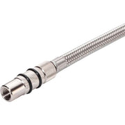 SKS aluminium voetpomp met manometer, 22 bar, geschikt voor fietsbanden, zichtbaar in de afbeelding.