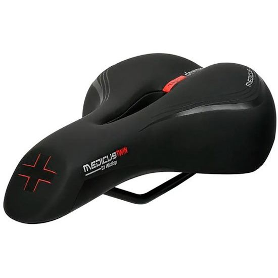 Wittkop Twin Medicus 1.0 herenfiets zadel met gel, geschikt voor stadsfietsen en e-bikes, comfortabel en ergonomisch ontworpen.