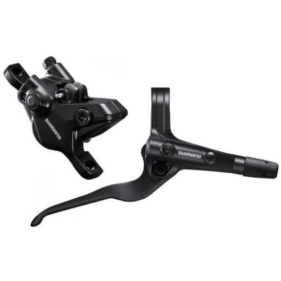 Shimano MT402-3 / MT410 hydraulische schijfremset voor MTB, zwart, zichtbaar met remklauwen en hydraulische leidingen