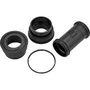 Shimano MT500 pressfit trapas set in zwart, geschikt voor 89,5/92 mm fietsenframes, zichtbaar met trapas en componenten