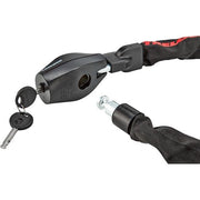 Zwart Trelock kettingslot BC480 van 110 cm lang en 8 mm dik, ontworpen voor veilige fietsbeveiliging.