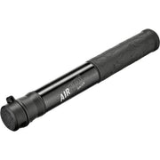 Zwarte SKS Airflex Racer minipomp met handpompmechanisme en compacte vorm, ideaal voor fietsbanden, 196 mm lang.