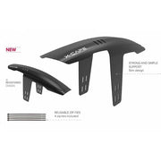 Zwart Polisport voorspatbord Xcape voor 26, 27,5 en 29 inch mountainbikes, beschermt tegen water en modder.