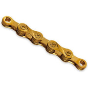 Gele KMC X9 TI-N gold 9-speed ketting met 114 schakels voor fiets, geschikt voor 11/128 snelheidsystemen