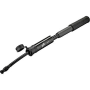 Zwarte SKS Airflex Racer minipomp van 196 mm voor fietsbanden, handpomp met drukmeter en compacte ontwerp.