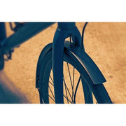 Aluminium SKS Edge Al spatbordenset voor 28-inch fietsen, matzwart, inclusief voor- en achterspatborden.