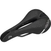 Zwart Selle Italia Lady Gel Flow Manganese L2 stadsfiets- en e-bike zadel, comfortabel met gelvulling en ergonomisch ontwerp