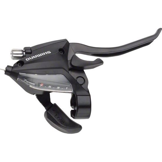 Shimano ST-EF500 rechts shifter voor 7-speed met remhendel en 4 vingers, zwart, fietsversnellingen onderdeel
