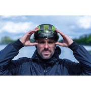 Abus Hyban 2.0 Ace speed pedelec fietshelm met vizier en ventilatie, zwart met reflecterende details.