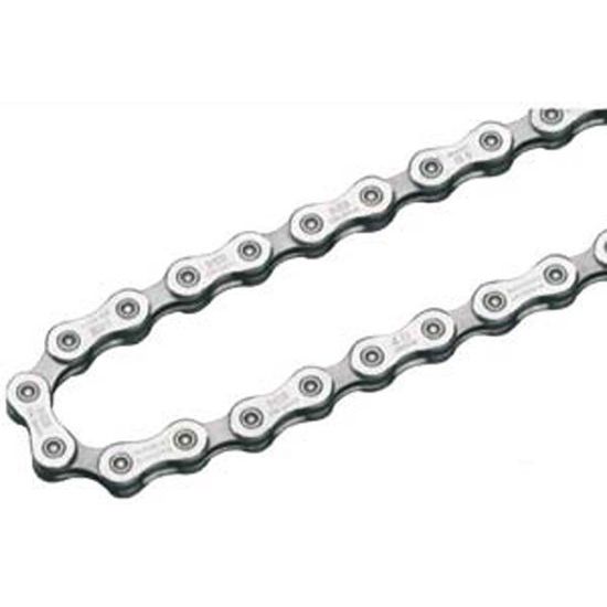 Shimano Ultegra 10-speed ketting met 114 schakels, geschikt voor racefietsen, zichtbaar op een achtergrond.