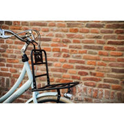 Zwart Steco Comfort Transport Voordrager voor 26/28 inch fietsen, eenvoudig te bevestigen en geschikt voor comfortabel vervoer