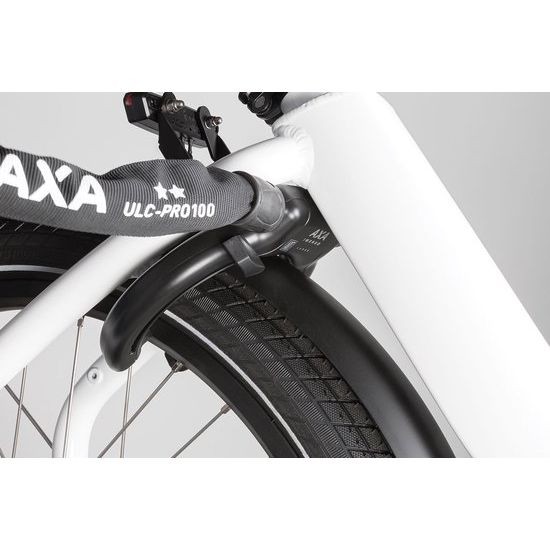 Zwart Axa Ringslot Imenso Large voor extra fietsbeveiliging, duidelijk zichtbaar op de afbeelding.