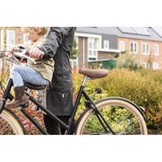 Steco voetsteun voor framebuis, mat zwart, stevige voetrusten voor fietsaccessoires, zichtbaar op de afbeelding.