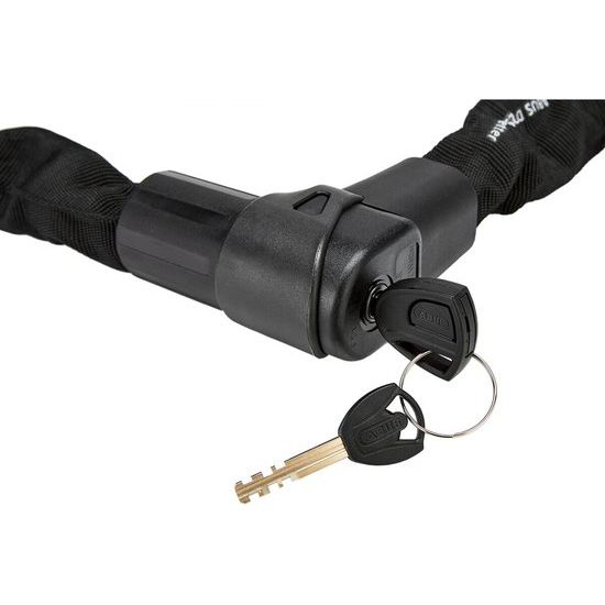 Zwart Abus Citychain 1010 kettingslot van 170 cm en 9 mm dik, beveiligingsketting voor fietsen.