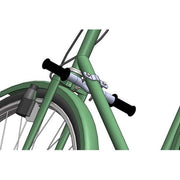 Steco voetsteun voor framebuis, mat zwarte voetrust met stevige constructie en comfortabel ontwerp voor fietsen.