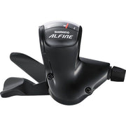 Shimano Alfine SL-S7000-8 schakelhendel rechts voor 8-speed fietsschakeling, zwart, close-up van de shifter.