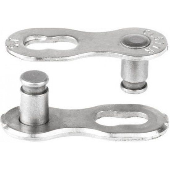 Twee KMC Missinglink 7/8R EPT kettingschakels van 7,3 mm voor snelle montage en onderhoud van fietskettingen.