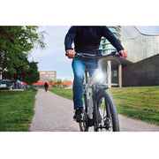 Trelock Lighthammer LS 805-T koplamp met dynamo en 60 lux voor fietsen, zwart met ingebouwde lamp en bevestigingsbeugel