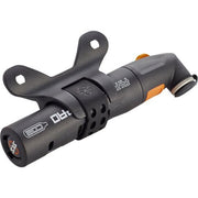 Zwarte SKS Airchamp Pro minipomp met 150 mm lengte en CO2-pomp voor fietsbanden, geschikt voor snel en eenvoudig oppompen.