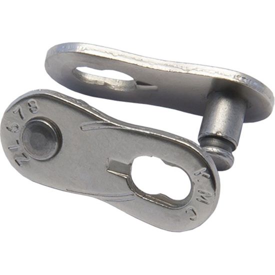 Twee KMC Z1EHX 3/32 smalle missinglinks voor kettingschakels en pennen, geschikt voor mountainbikes en fietsketting.