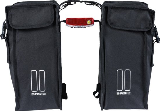 Basil Mara XXL 47 Liter Doppelfahrradtasche Schwarz Wasserabweisend Reflektierend