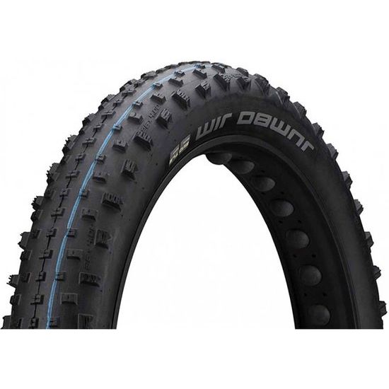 Zwarte Schwalbe Jumbo Jim 26" MTB buitenband met TLE ADDIX SpeedGrip Super Ground vouwband, geschikt voor mountainbiken.