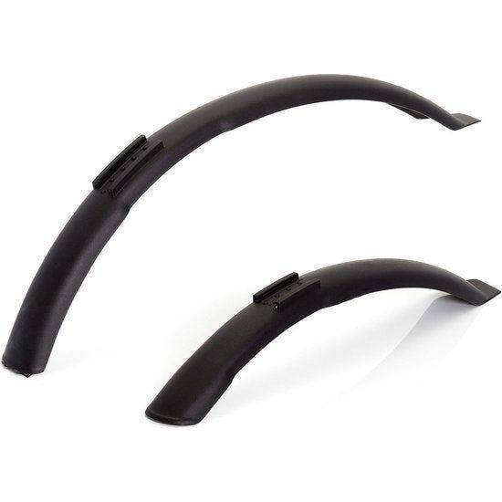 Zwart XLC spatbordenset voor 28-inch fietsen, inclusief voor- en achtervorken, gemaakt van magnesium.