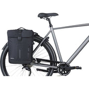 Basil Move MIK dubbele fietstas achterzijde met regenhoes, 30 liter, stevige waterdichte fietstas voor achterfiets