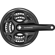 Shimano Altus trekking crankstel FC-CM311 met 48/38/28T kettingblad en kettingbeschermer, zwart, geschikt voor 7/8 snelheden