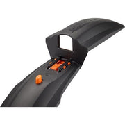 Zwart SKS Shockblade II voorspatbord voor 26/27,5 inch fietsen, gemaakt van PVC, zichtbaar op de afbeelding