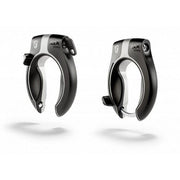 Zwarte en grijze Axa Victory ringslot, volledig rondom gelast, voor extra beveiliging van fietsen of scooters.